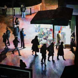夜の花、2019年（パネルにアクリル画）