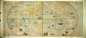 Kunyu Wanguo Quantu 世界の無数の国の地図、1602 年。 作： Matteo Ricci