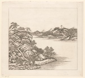 中国承徳 (Jehol) のインペリアル サマー パレスの一部のビュー 作： Matteo Ripa