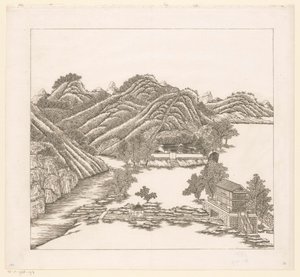 中国承徳 (Jehol) のインペリアル サマー パレスの一部のビュー 作： Matteo Ripa