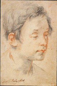 右を向いた若い男の頭 作： Matteo Rosselli