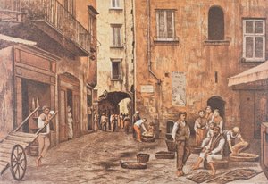 イタリア、ナポリ、ピアッツェッタ ディ ポルト 作： マッテオ・ザンペラ 作： Matteo Zampella
