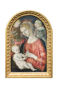 天使と聖母子、洗礼者聖ヨハネと聖ヒエロニムス 作： Matteo di (c.1430 95) Giovanni