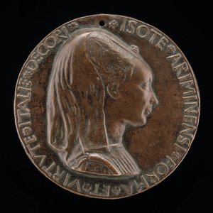 イソッタ・デッリ・アッティ、1432年1433年1474年、1446年には愛人、1453年以降は妻、シギスモンド・マラテスタの [obv 作： Matteo di Andrea de Pasti