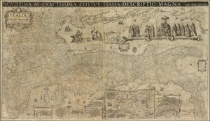 1630年マタウス・グロイターによるイタリア地図、1657年ステファノ・スコラーリ出版 作： マットハウス・グレーター