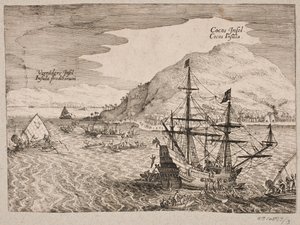 ココソエン島へのオランダ人上陸について 作： Matthäus Merian d.Æ.