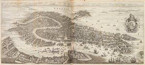 ヴェネツィアのパノラマ。 Johann Ludwig Gottfried 著 Newe Archontologia cosmica より、1646 年。