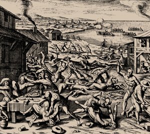 1622 年 3 月 22 日、1628 年 3 月 22 日のポウハタン攻撃。