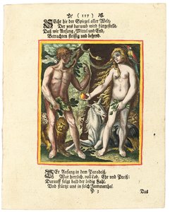 アダムとイブ、c.1700-1725 作： Matthaus Merian