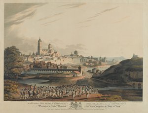 1812年の戦いの後、フランス人囚人をサラマンカに行進させる