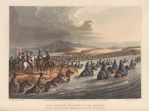 1812年の作戦開始時のニーメン川の横断(プリント)