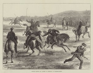 Woolwich-CommonでPolo（Hockey on Horseback）をプレイする役員 作： Matthew White Ridley