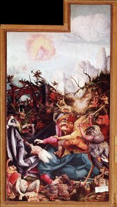 イッセンハイムの祭壇画「大聖アントニウスの誘惑」（パネルに油彩 作： Matthias (c.1480 1528) Grunewald