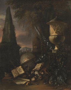 ヴァニタス。 風景の中の静物 作： Matthias Withoos