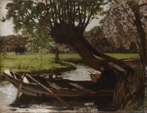 ポラード柳のボート 作： Matthijs Maris
