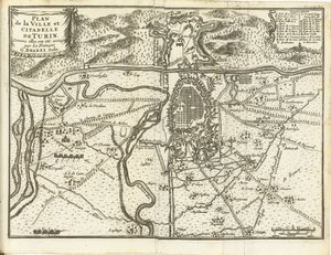 Beleg van Turijn、1706 フランス軍に包囲されたトリノ市と城塞の平面図 (オブジェクトのタイトル)