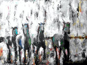 躍動感あふれる走馬 作： 