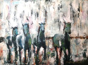 野生の馬たちが駆け抜ける 作： 