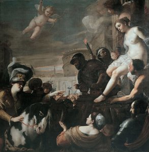 クロリンダは1645年にオリンドとソフロニアを救出した 作： Mattia Preti
