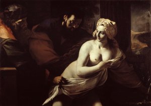 スザンナと長老たち、1600 年代。 作： Mattia Preti
