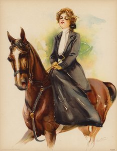 馬に乗った女性のポートレート（カラーリソ） 作： Maud Stumm