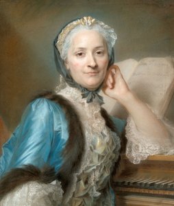 マダム・アンヌ＝ジャンヌ・カサネア・ド・モンドンヴィル、旧姓ブーコン（1708-1780）の肖像画 作： Maurice-Quentin de La Tour