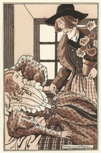 Henri Murger 作 Scenes de la Vie de Boheme のイラスト (litho) 作： Maurice Berty