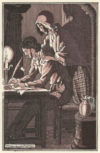 Henri Murger 作 Scenes de la Vie de Boheme のイラスト (litho) 作： Maurice Berty
