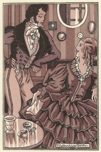 Henri Murger 作 Scenes de la Vie de Boheme のイラスト (litho) 作： Maurice Berty