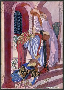 ロミオとジュリエットの死、ウィリアム・シェイクスピア（1564-1616）による劇の最後のシーン（リソ） 作： Maurice Berty
