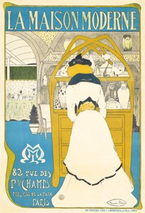 パリのアートギャラリー「La Maison Moderne」の宣伝ポスター。1899年、1898年にJulius Meier-Graefeによりオープン。
