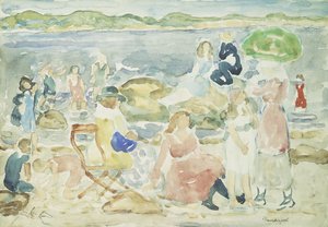ビーチでの一日 作： Maurice Brazil Prendergast