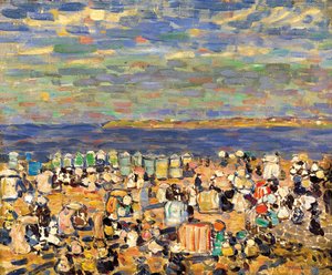 サンマロのビーチ、c。 1907 作： Maurice Brazil Prendergast