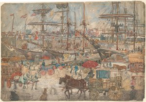 イーストボストンのドック、19001904年。 作： Maurice Brazil Prendergast