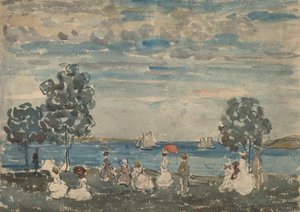 浜辺の人物、1910年1915年。 作： Maurice Brazil Prendergast