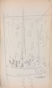 イタリアのスケッチブック：フィギュア付きボートページ172、1898-1899。 作： Maurice Brazil Prendergast