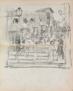 イタリアのスケッチブック：橋と図93および94、1898〜1899年。 作： Maurice Brazil Prendergast