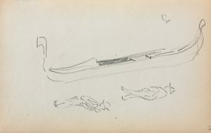 イタリアのスケッチブック：ゴンドラと2つのゴンドラのページ14、1898〜1899。 作： Maurice Brazil Prendergast