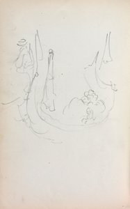 イタリアのスケッチブック：ゴンドラの35ページ、1898年から1899年。 作： Maurice Brazil Prendergast