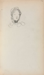 イタリアのスケッチブック：少女の頭176ページ、1898年から1899年。 作： Maurice Brazil Prendergast