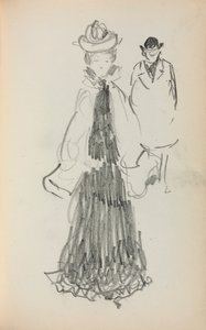 イタリアのスケッチブック：立っている女と男の125ページ、1898年から1899年。 作： Maurice Brazil Prendergast