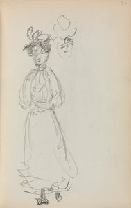 イタリアのスケッチブック：立っている女性、52ページ、1898〜1899年。