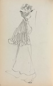 イタリアのスケッチブック：立っている女性のプロファイルページ130、1898〜1899。 作： Maurice Brazil Prendergast