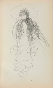 イタリアのスケッチブック：立っている女性のページ219、1898〜1899。 作： Maurice Brazil Prendergast