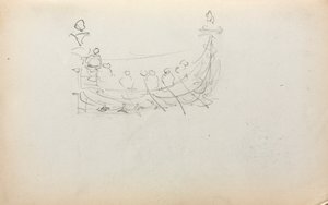 イタリアのスケッチブック：ベネチアンボートのページ29、1898〜1899。 作： Maurice Brazil Prendergast
