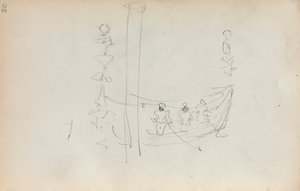 イタリアのスケッチブック：ベネチアンボートのページ30、1898〜1899。 作： Maurice Brazil Prendergast