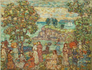 風景（ビーチシーン） 作： Maurice Brazil Prendergast
