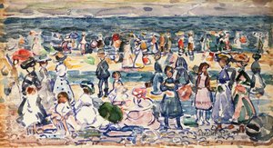 干潮、リビアビーチ、1910〜11年 作： Maurice Brazil Prendergast