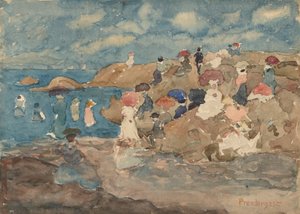 Revere Beach、1896年頃。 作： Maurice Brazil Prendergast