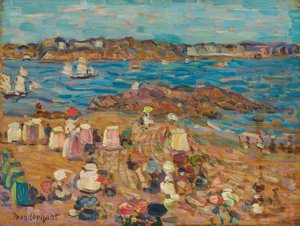 マロの研究：海の境界、1907年頃 作： Maurice Brazil Prendergast